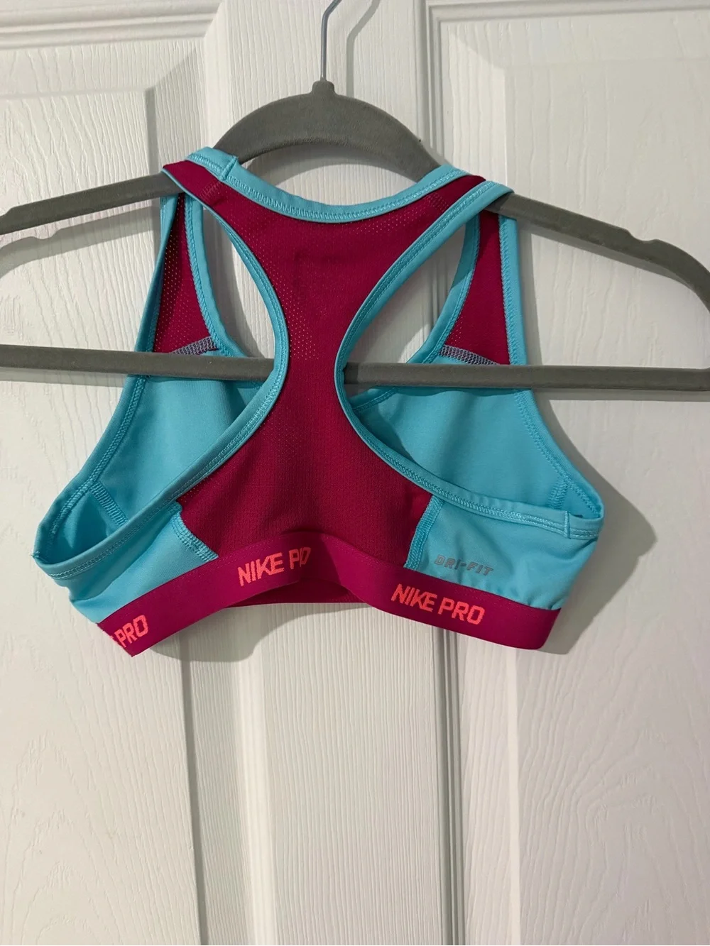 Nike Pro Women's Aqua & Berry Sports Bra Youth Medium